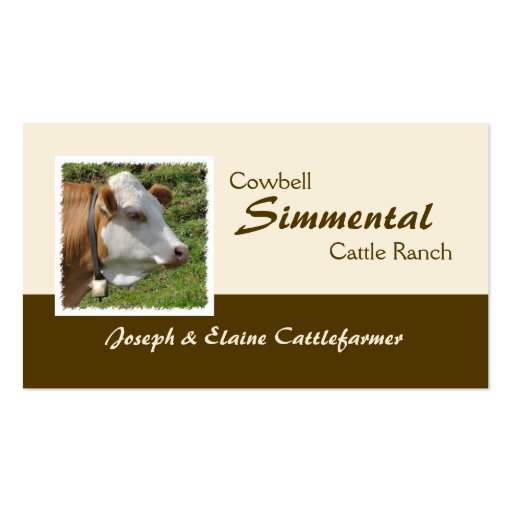 Simmental beef and dairy business card
