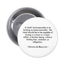Simone de Beauvoir quote Pinback Button