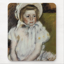 Simone in a White Bonnet Mouse Pads
