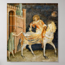 Simone Martini-"Martin dividing his cloak" Poster