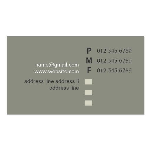 Simple #03 business card (back side)