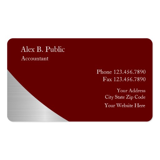 Simple Accountant Business Cards (front side)