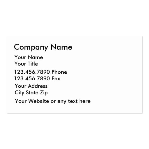 Simple Accountant Business Cards (back side)