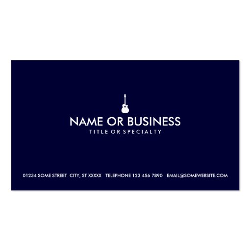 simple acoustic guitar business card template (front side)