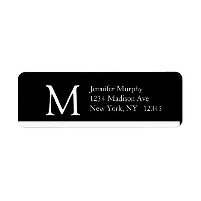 Simple Address Labels Monogram M Modern Design