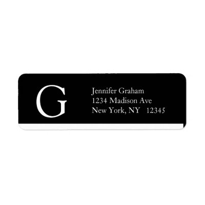 Simple Address Labels Monogram Modern Design