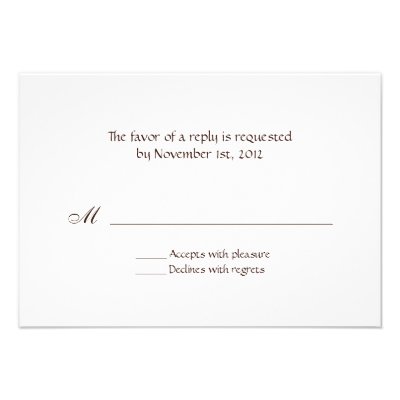 Simple, All Occasion Brown Text Reply Cards
