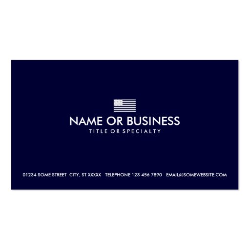 simple american flag business card