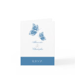 Simple Amparo Blue Butterfly RSVP Note