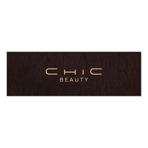 Simple and Elegant Beauty Dark Brown Linen Look Business Cards (front side)