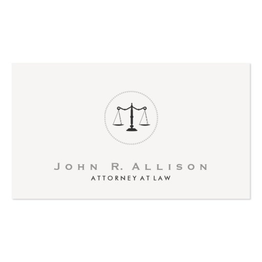 Simple and Elegant Justice Scale Attorney Business Card Template (front side)
