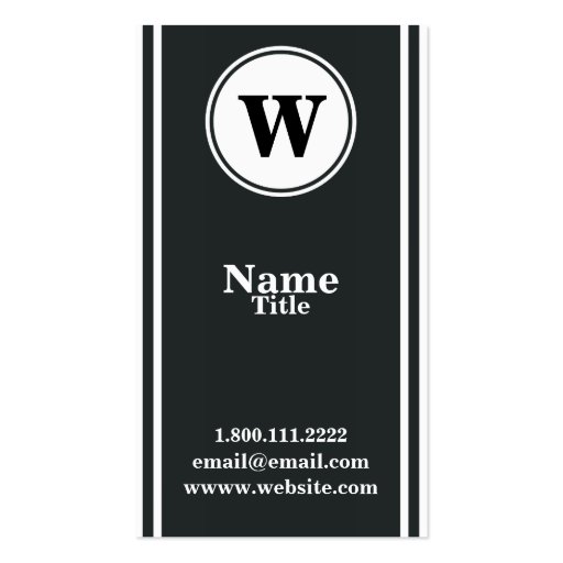 Simple and Elegant Monogram Business Card (front side)