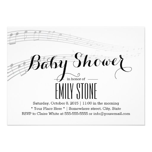 Simple and Elegant Musical Baby Shower Invites
