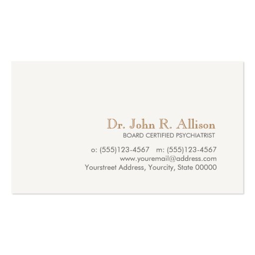 Simple and Elegant Professional Psychiatrist Business Card (front side)