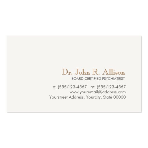 Simple and Elegant Professional Psychiatrist Business Card