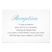 Simple and Elegant Reception Card Custom Invite