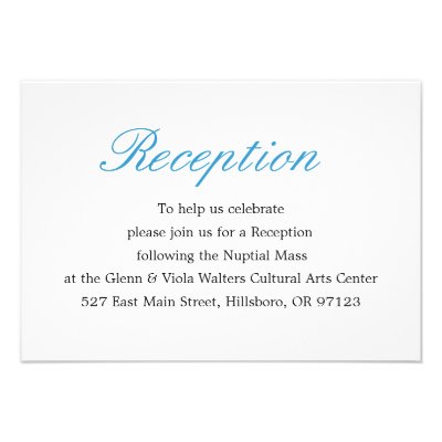 Simple and Elegant Reception Card Custom Invite