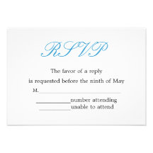 Simple and Elegant Wedding Reception RSVP Custom Invitations