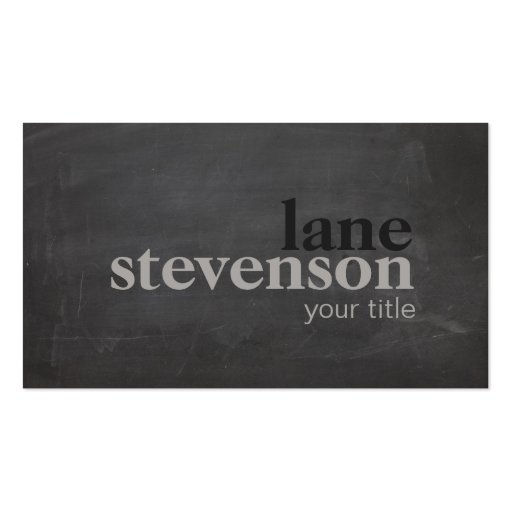 Simple and Modern Bold Font Weathered Black Business Cards (front side)