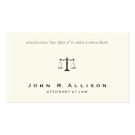 Simple and Sophisticated Attorney Ivory Business Card Template