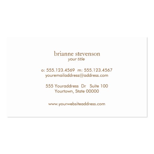 Simple and Sophisticated Beauty Beige Linen Look Business Card Templates (back side)