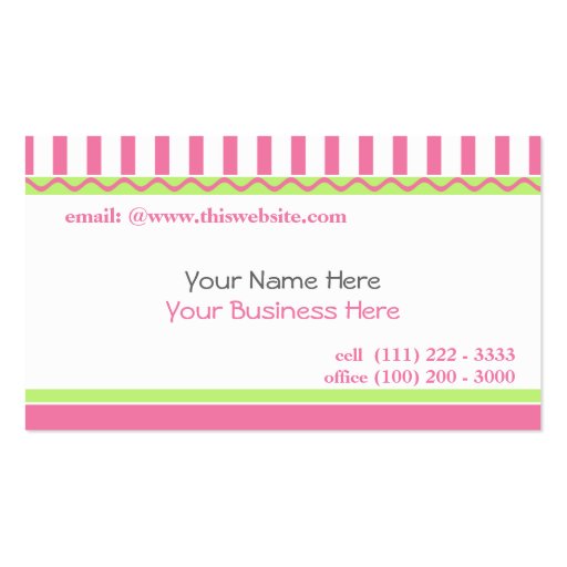 Simple and Sweet/ Pink Business Cards