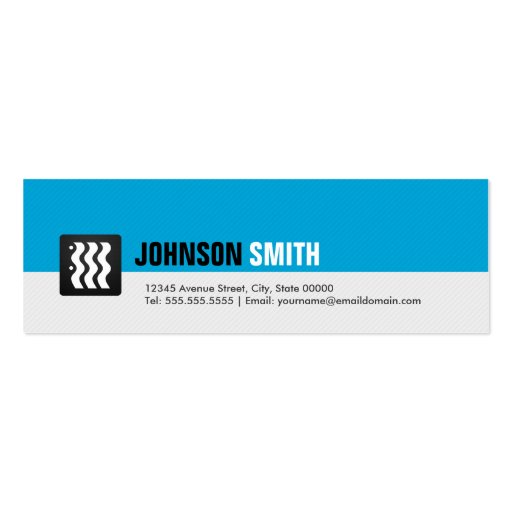 Simple Aqua Blue and White for Personal Individual Business Card (back side)