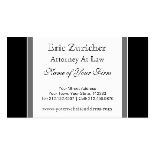 Simple Attorney at Law Business Card Template (front side)