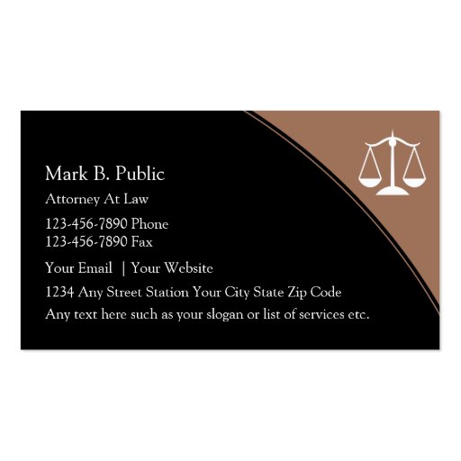 Simple Attorney Business Cards (front side)