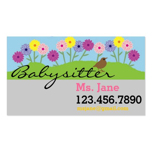 Simple BabySitter Nanny Business Card