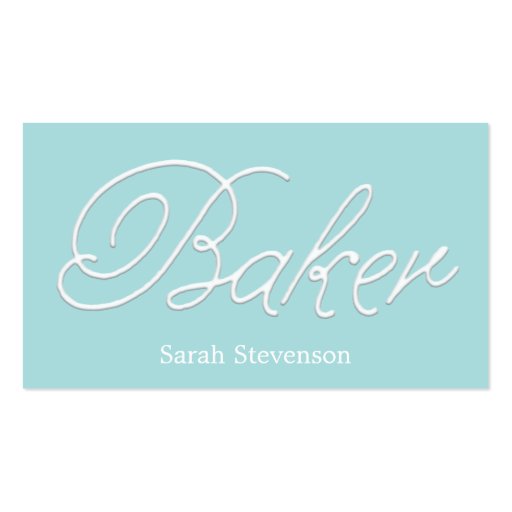 Simple Bakery White Icing Typography Business Card (front side)