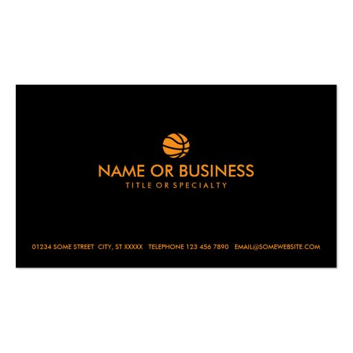 simple basketball business card templates (front side)
