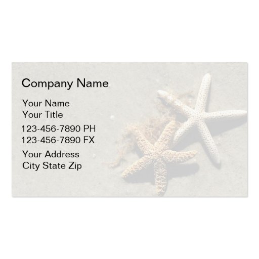 Simple Beach Business Cards (front side)