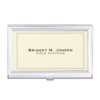 Simple Beige Floral Damask Case For Business Cards