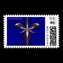 Simple Beige Fractal Postage Stamp