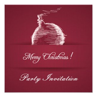 simple berry red elegant christmas invitation