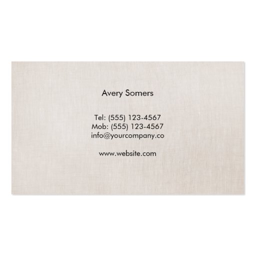 Simple Black and Beige Bold Stripe Stylish Business Card Templates (back side)