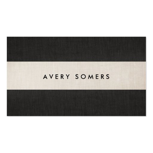 Simple Black and Beige Bold Stripe Stylish Business Card Templates (front side)