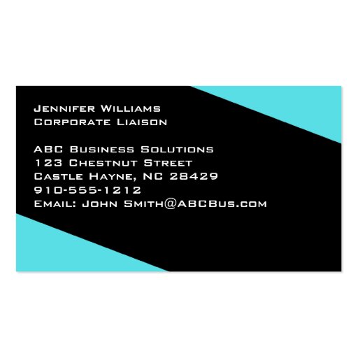 Simple Black and Blue Minimalist Business Card (back side)