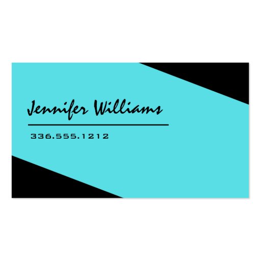 Simple Black and Blue Minimalist Business Card (front side)