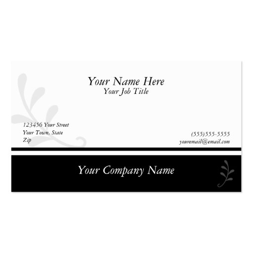 Simple Black and White Business Card Template (front side)