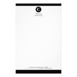 Simple Black and White Monogram stationery