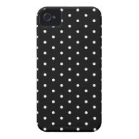 Simple Black and White Polka Dot Basic Pattern iPhone 4 Cover