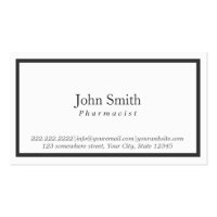 Simple Black Border Pharmacist Business Card