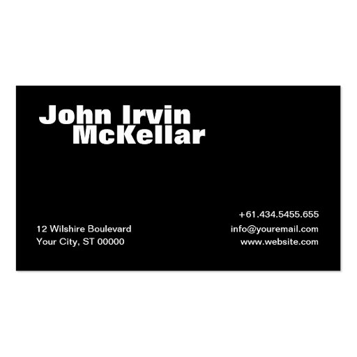 Simple Black Business Card (front side)