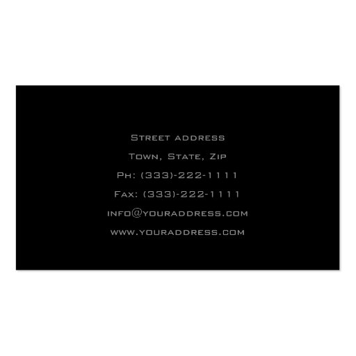 Simple Black Car In The Shadow Business Card (back side)