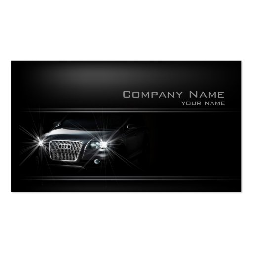 Simple Black Car In The Shadow Business Card (front side)