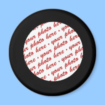 Simple Black  Circle Photo Frame Template magnets