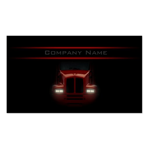 Simple Black Design Red Truck Front Card Business Card (front side)