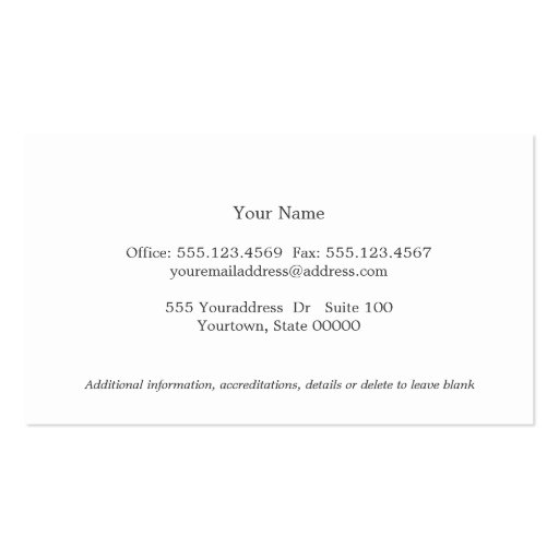 Simple Black Faux Linen Accountant Business Card (back side)